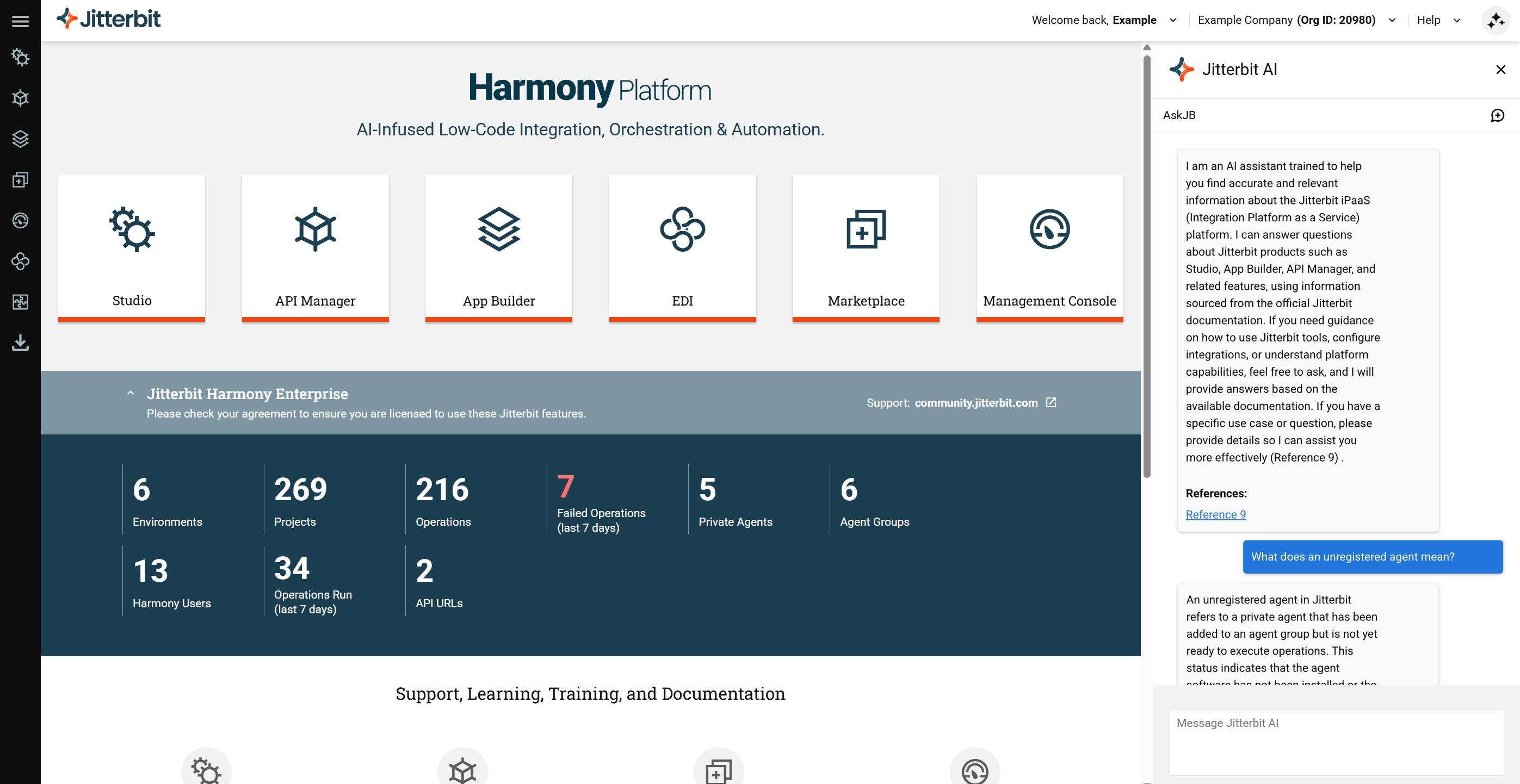 header with AI icon expanded