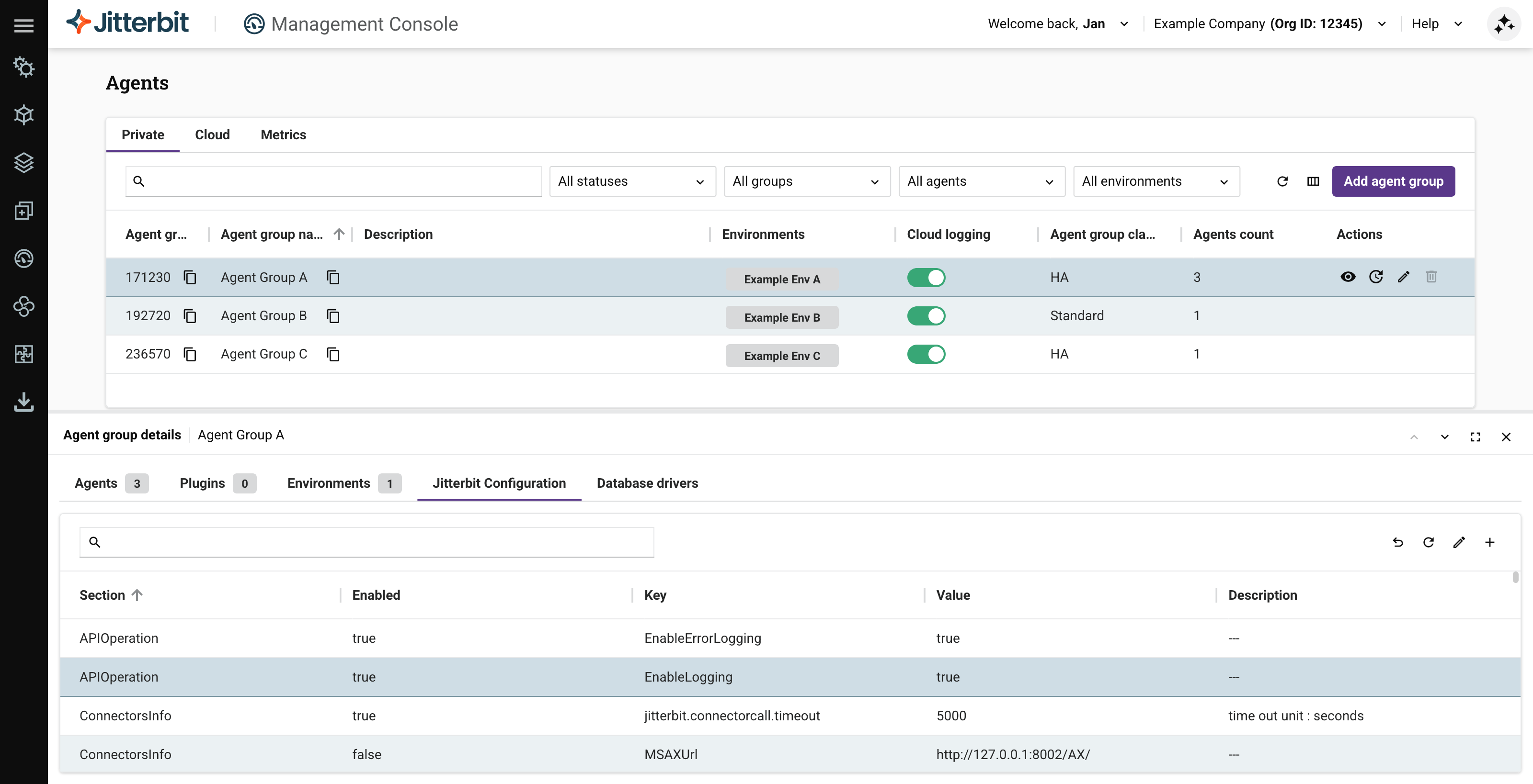 Jitterbit configuration