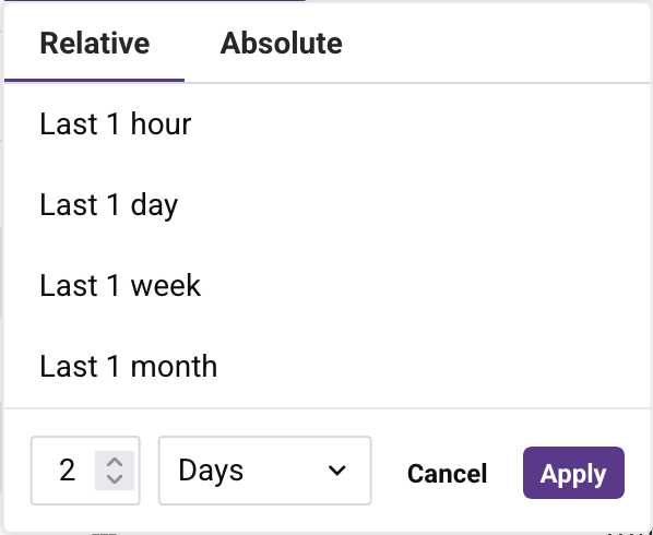 Audit logging date filter