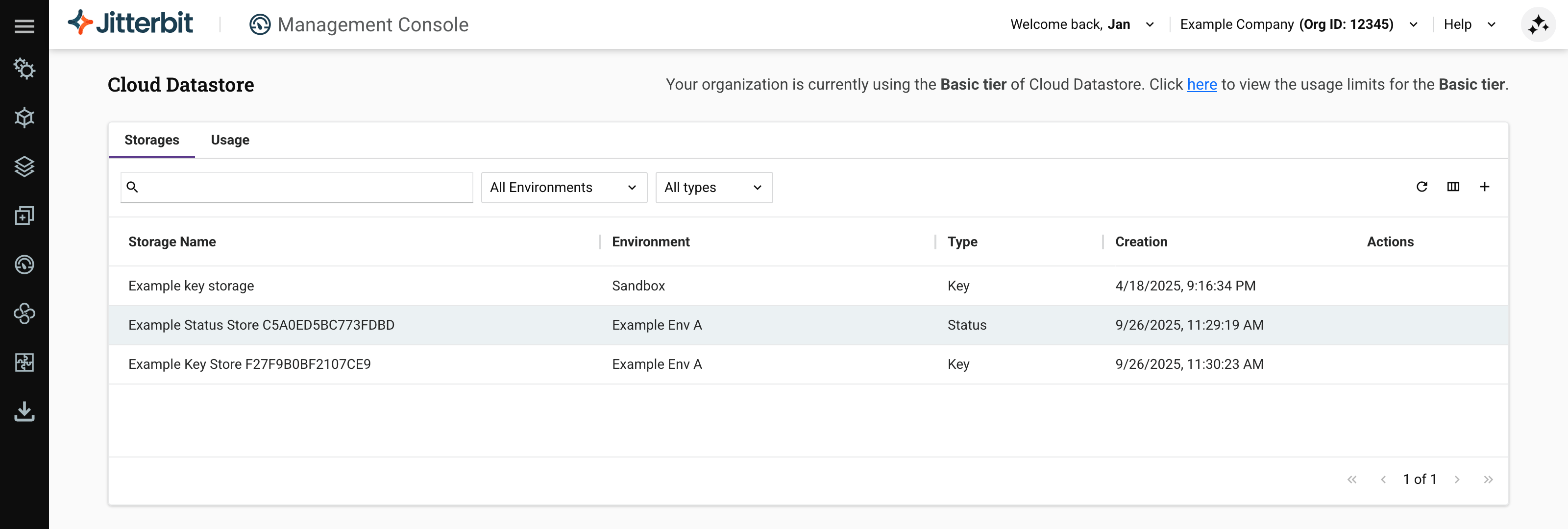 Cloud Datastore page
