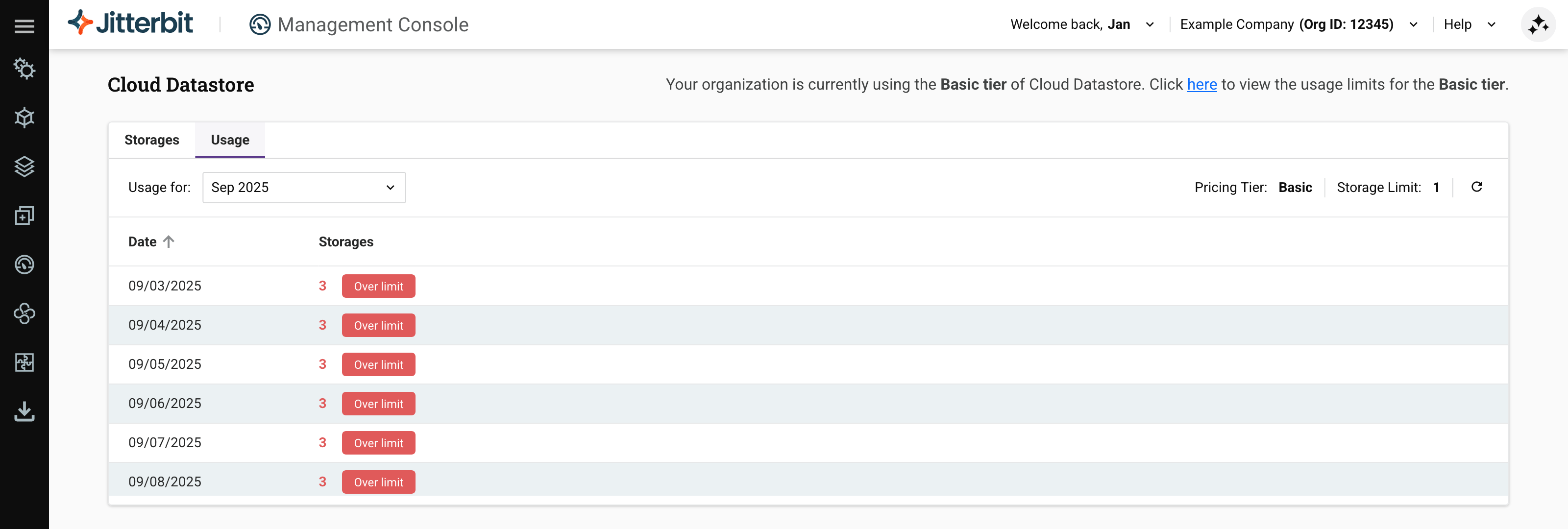 Cloud Datastore Usage