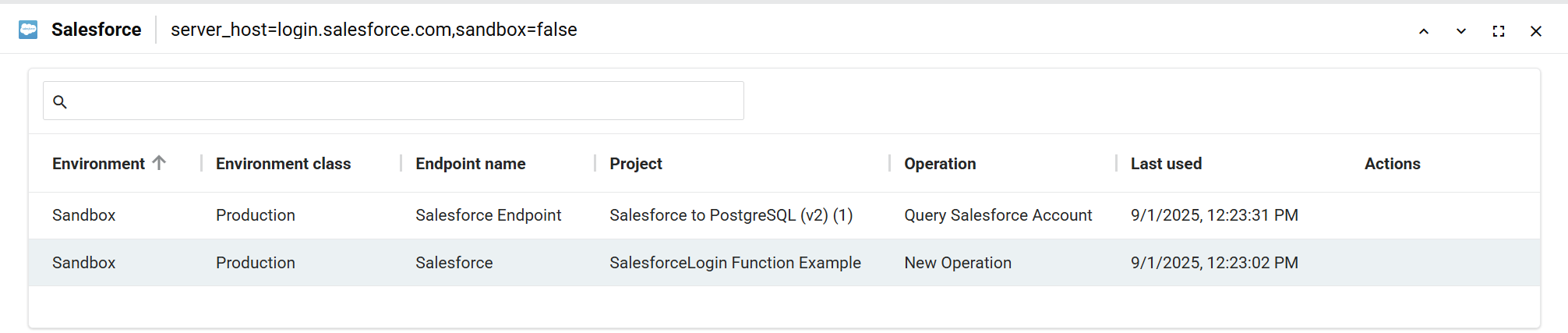 Endpoints page drawer