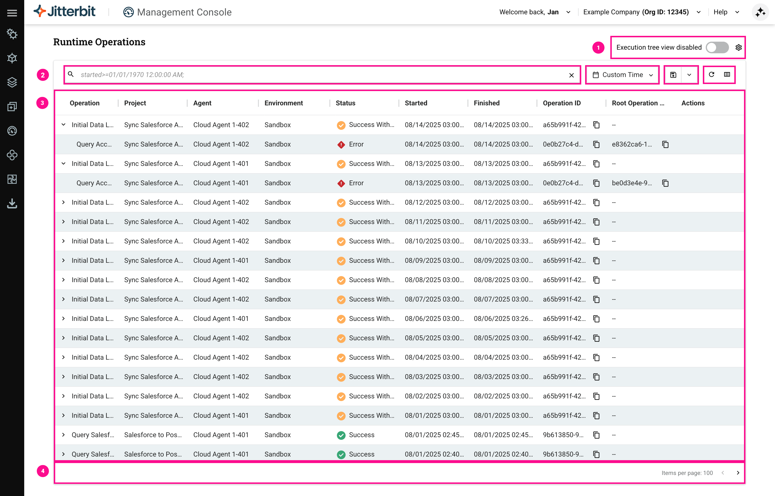 Runtime Operations page labeled