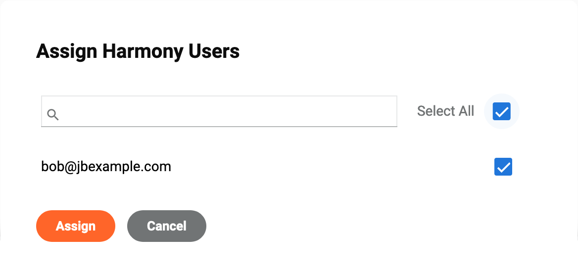 Asignar usuarios de Harmony