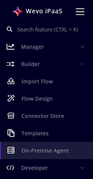 configure a new application on an on-premise agent image 1