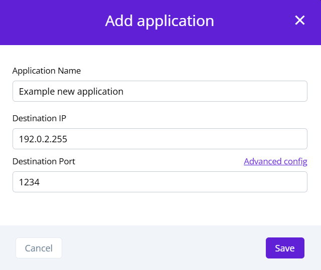 configure a new application on an on-premise agent image 5
