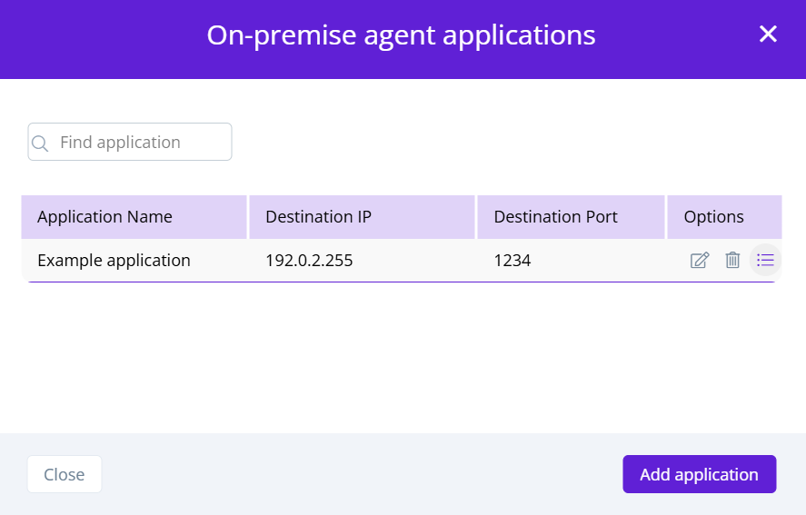 configure a new application on an on-premise agent image 8